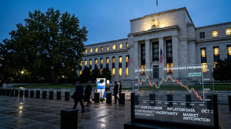 Federal Reserve building ahead of the October 2026 interest rate decision