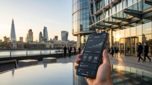 Modern fintech banking technology representing Revolut's $115 billion valuation
