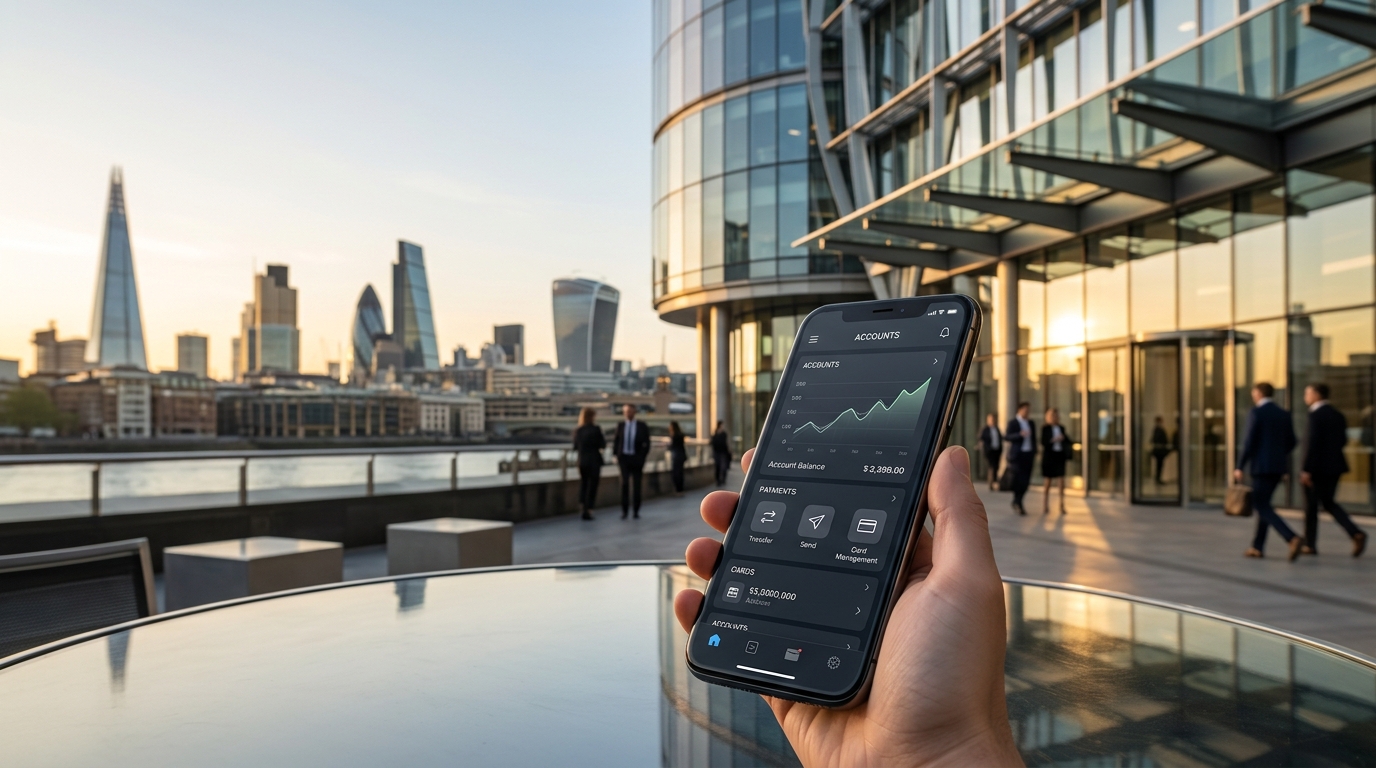 Modern fintech banking technology representing Revolut's $115 billion valuation